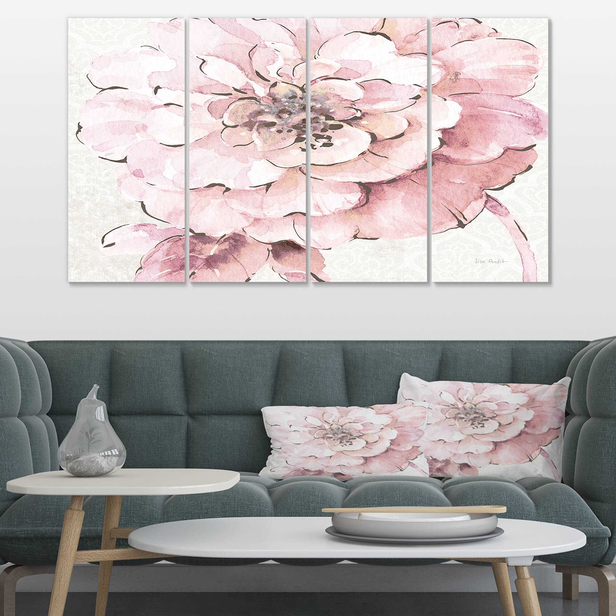 Designart - Indigold Shabby Peonies Pink